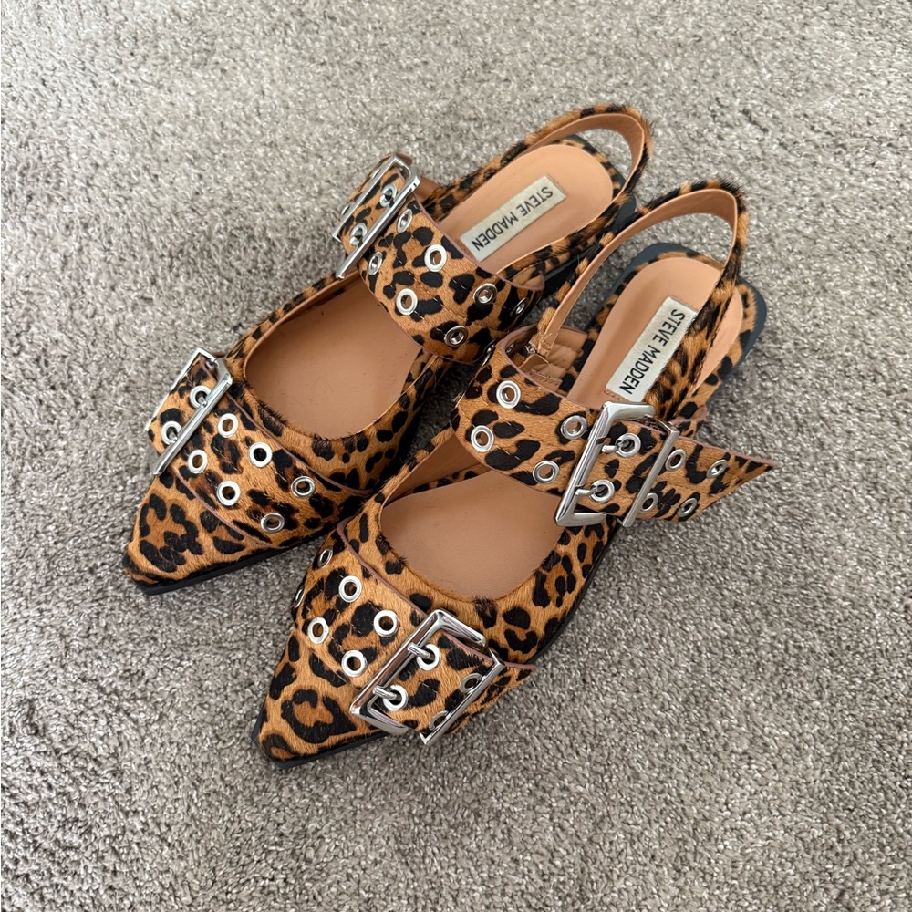 Steve Madden Leopard Buckle Flats